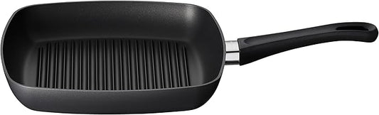 Scanpan Classic 10-1/2-inch Nonstick Square Grill Pan - Compatible with Gas and Electric Stovetops, Metal Utensil Safe, Oven Safe to 500°F, Dishwasher Safe, Black