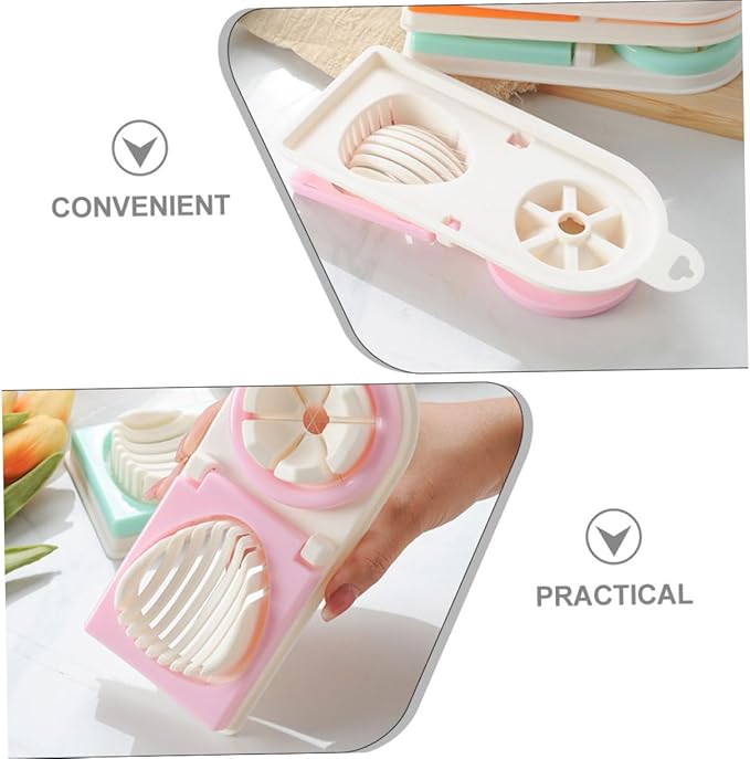 VICASKY Heavy Duty Multi Functional Egg Slicer and Cutter for Hard Boiled Eggs Strawberries and Soft Fruits Kitchen Fruit and Vegetable Wire Slicer Easy to Use and Clean Pink
