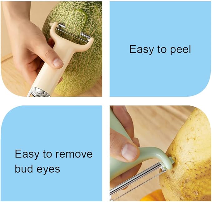 Kitchen Potato Peeler 420 Stainless Steel Sharp Y Peeler Multifunctional Good Grip Vegetable Peeler with Hanging Design for Fruit Carrot Zucchini Cucumber Potatoes