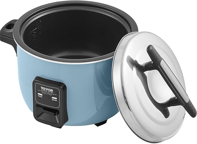 VEVOR Commercial Rice Cooker, 40-Cup Rice Cooker, 8.45 Qt / 8 Liter Large Rice Cooker and Warmer with Nonstick Inner Pot, Fast Cooking and 24-Hour Keep Warm, with Rice Cup and Paddle, for Restaurant