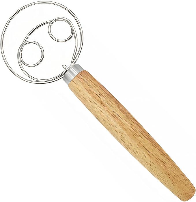Danish Dough Whisk, Dutch Style Bread Whisk For Sourdough Cooking Kitchen with Stainless Steel Danish Sourdough Whisks Bread Mixer and Dough Scraper, top gadgets for bakers