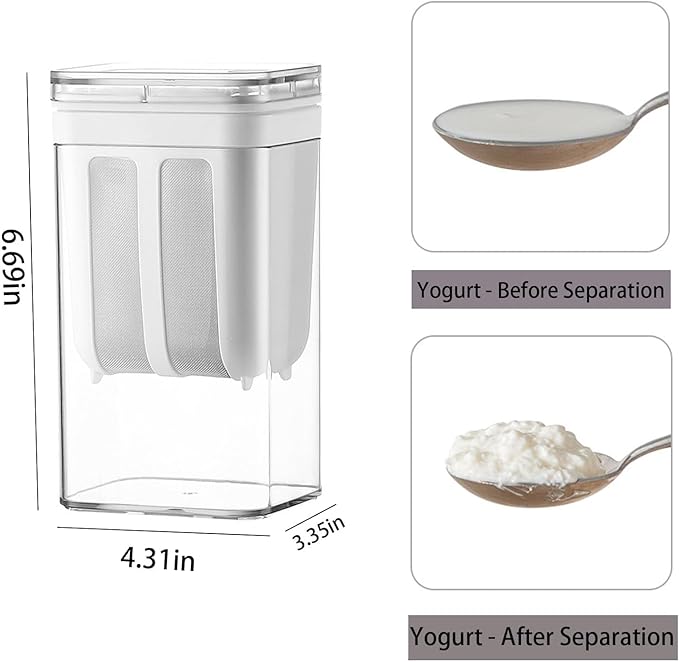 1100MLGreek Yogurt Maker - Ultra Fine Yogurt Strainer ，Reusable Rice Tea Juicing Food Sieve Strainer（M)