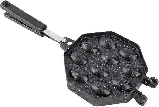 Egg Waffle Pan Stovetop Aluminum Alloy Anti Stick Bubble Maker Commercial 15x37.5cm