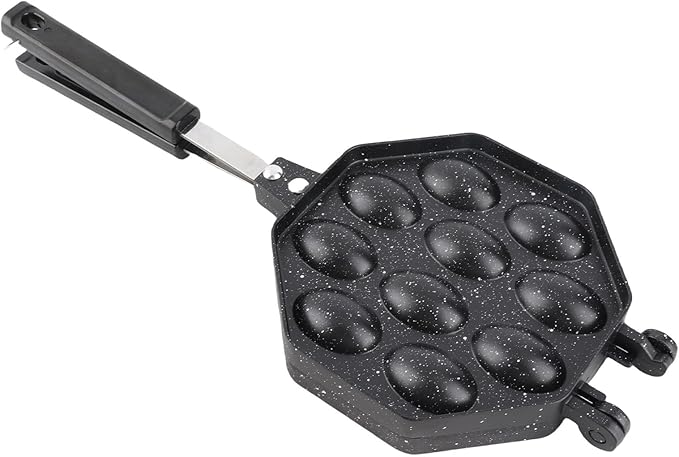Egg Waffle Pan Stovetop Aluminum Alloy Anti Stick Bubble Maker Commercial 15x37.5cm