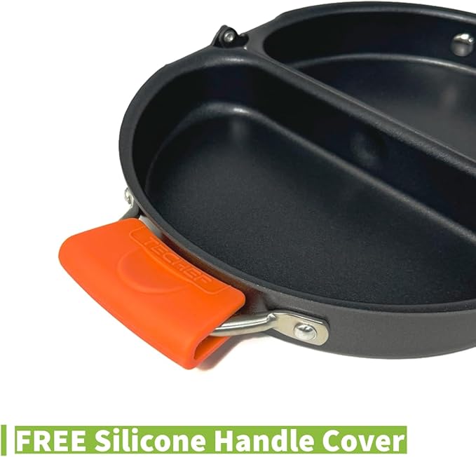 TECHEF - Frittata and Omelette Pan, Nonstick Double Sided Folding Egg Pan, Made in Korea (PFOA Free) (Black)