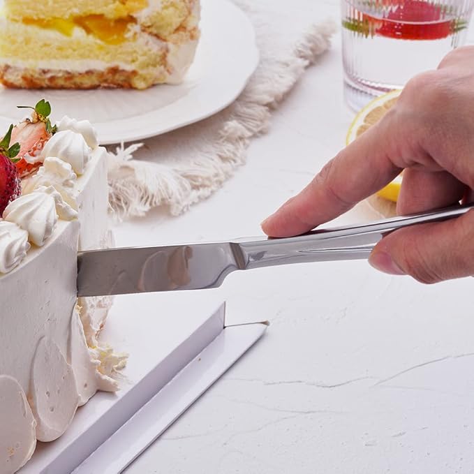GoGeiLi Cake Knife and Server Set, Stainless Steel Cake Cutter Set for Wedding, Birthday, Parties