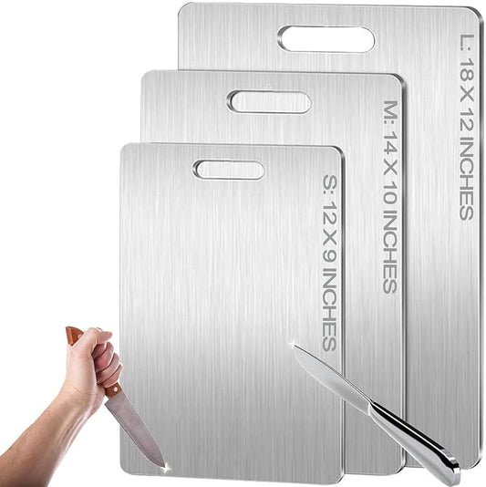 Upgrade Titanium Cutting Board - New Upgrade 100% Pure Titanium Cutting Boards for Kitchen Double Sided Non Toxic Titanware Cutting Board,Hygiene Durable Dishwasher Safe Chopping Board (18"L x 12"W))