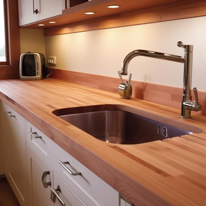 Cherry Wood Backsplash, 25x4x3/4 inches, USA-Grown Solid Hardwood, Pre-Sanded & Pre-Finished, Ready to Use, Ideal for Pairing with CONSDAN Butcher Block Countertop