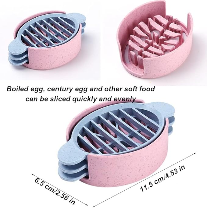 AKOAK 1 Pack Egg Cutter Egg Fruit Decorative Slicer Multifunctional Stainless Steel Manual Pine Flower Egg Slice Divider Family Restaurant kitchen Gadget