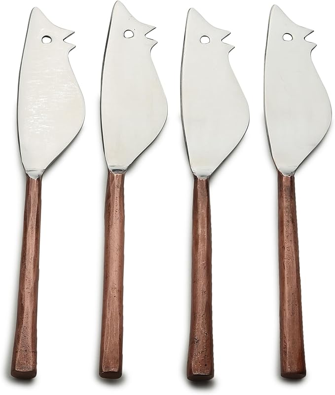 INOX artisans Medicki Ratoncito Cheese Spreader/Knife 4 Pc. Set
