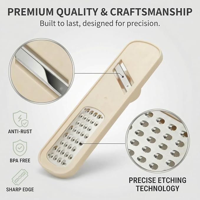 2Pcs 3 in 1 Mini Garlic Grinder, 2026 New Multifunctional Garlic Grater Ginger Vegetable Chopper, Handheld Kitchen Gadget with Container & Safety Guard for Picnic Camping Cooking