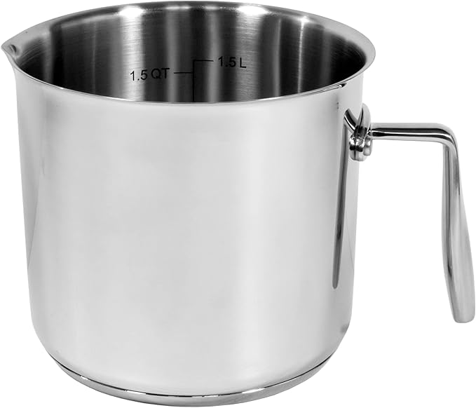 Moneta Stainless Steel Milk Kettle for Each Hob, 14 cm