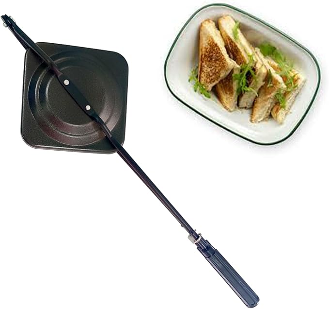 Sandwich Maker Gas Stove Top Toaster Sandwich Hot Pan Toasted Sandwich Snack Maker Nonstick Double Sided Pressure Breakfast Pan with Handles Panini Press