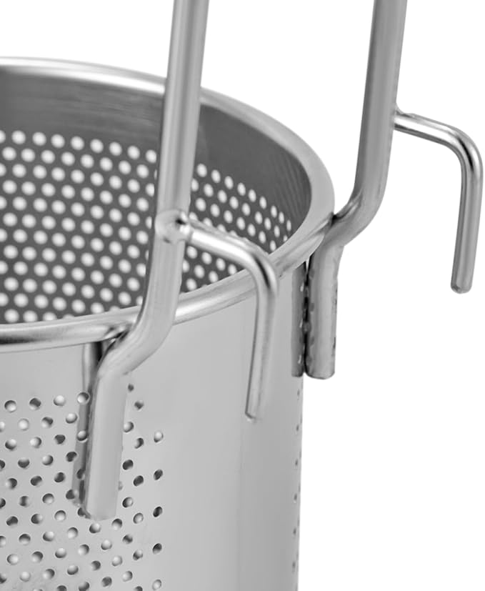 Pasta Basket for Boiling, 304 Stainless Steel Pasta Strainer Basket Fryer Baskets Mesh Sieve Food Strainer Practical and Reliable Hot Pot Strainer for Boiling and Blanching