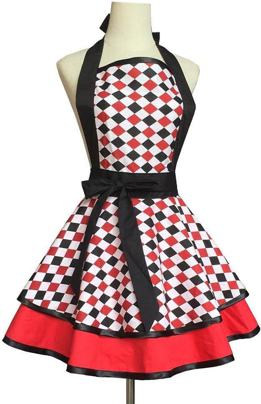 Hyzrz Lovely Handmade Cotton Retro Aprons for Women Girls Cake Kitchen Cook Apron for Mother's Gift (Multicolor)