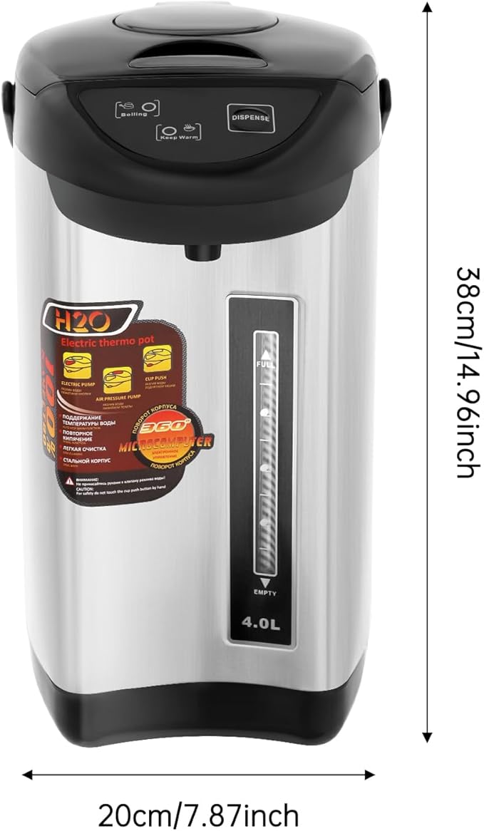 Electric Hot Water Pot Urn, Water Boiler & Warmer 4 Liter, Hot Water Dispenser with 3 Water Dispensing Modes, 750W Hot Water Kettle Instant Heating for Coffee & Tea (black)