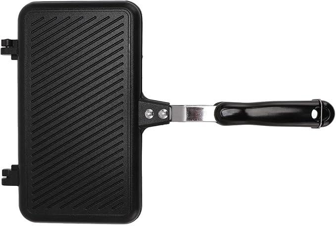 Waffle Maker Pan Nonstick Stovetop Waffle Pan Portable Aluminum Waffle Maker for Family Breakfast Baking Camping Picnic (Style 2)