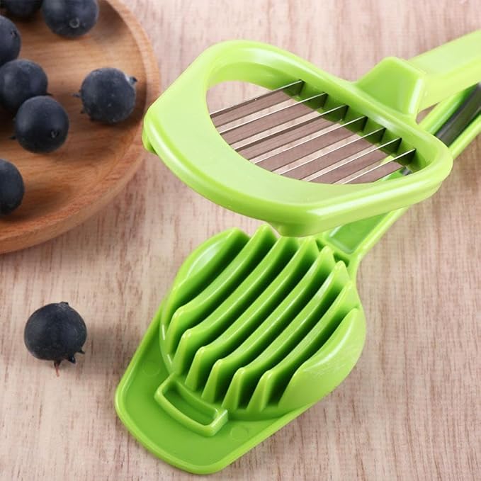 Durable Egg Slicer for Hard Boiled Eggs, Strawberry Soft Fruit Slicer with Handle for Home Kitchen