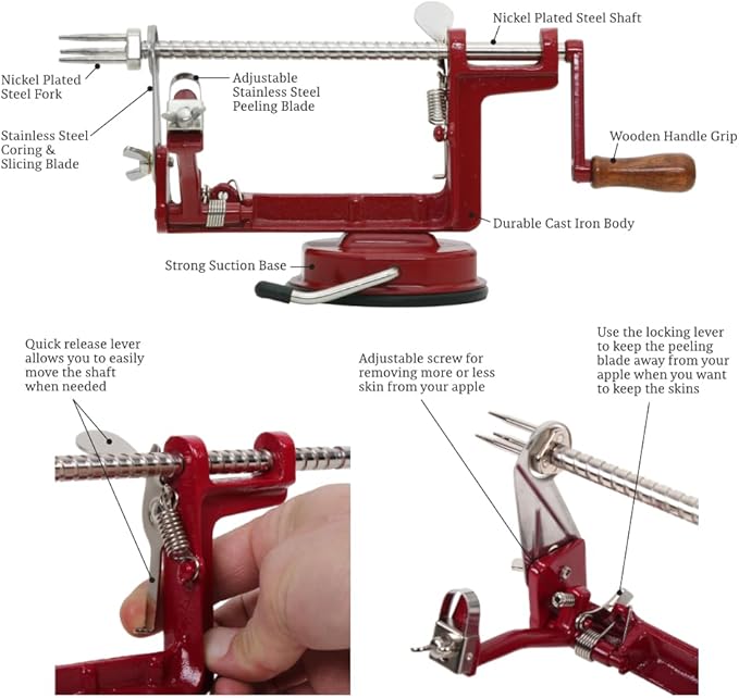 Corer, Slicer, Pie Maker, Stainless Steel Blades, Red VKP1010