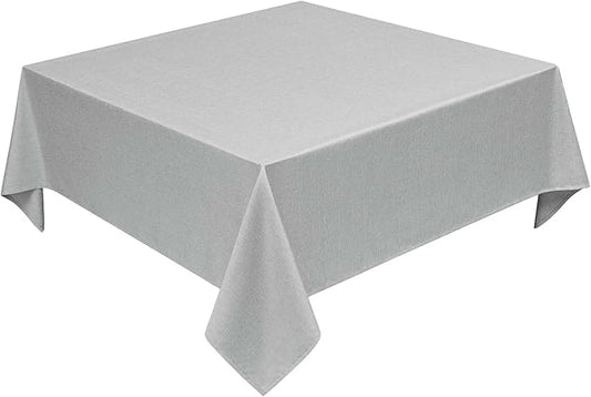 Faux Linen Square Tablecloth for Dining Room,Waterproof Texture Decorative Farmhouse Rustic Table Cloth for Indoor Outdoor Party Holiday Banquet Picnics Patio 52 x 52 Inch (Square),Cool Grey