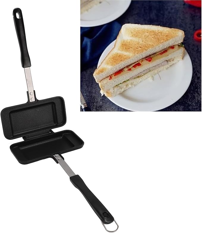 Waffle Maker Pan Nonstick Stovetop Waffle Pan Portable Aluminum Waffle Maker for Family Breakfast Baking