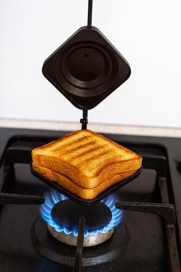 Sandwich Maker Gas Stove Top Toaster Sandwich Hot Pan Toasted Sandwich Snack Maker Nonstick Double Sided Pressure Breakfast Pan with Handles Panini Press