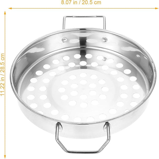 Stainless Steel Large Hole Colander for Shrimp Pasta & Vegetables - Mesh Strainer with Comfortable Grip for Kitchen Use