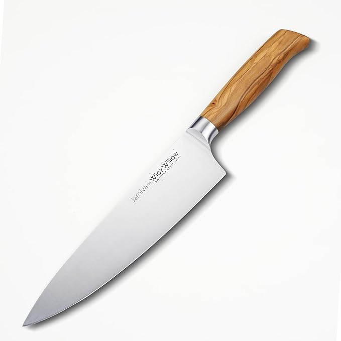 8 Inch Chef Knife – Razor Sharp Swedish Steel Kitchen Knife with Italian Olive Wood Handle – Premium Cutting Knife for Meat, Vegetables & Prep – Gift for Home Cooks & Chefs