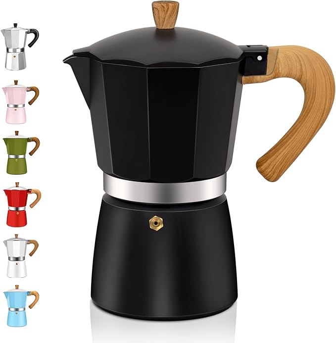 DITOSH 6 Cup Aluminum Espresso Stovetop Moka Pot Express Coffee Maker Percolator Italian Classic Mocha Coffee Machine for Italian and Cuban Cafe Brewing for Home & Camping 300ml 10oz