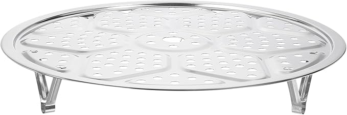 uxcell Stainless Steel Steamer Rack with Stand, 11.8 Inches Pot Steaming Tray for Steamer Cookware Instant Pressure Cooker, Silver Tone