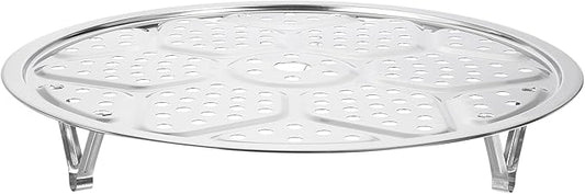 uxcell Stainless Steel Steamer Rack with Stand, 11.8 Inches Pot Steaming Tray for Steamer Cookware Instant Pressure Cooker, Silver Tone