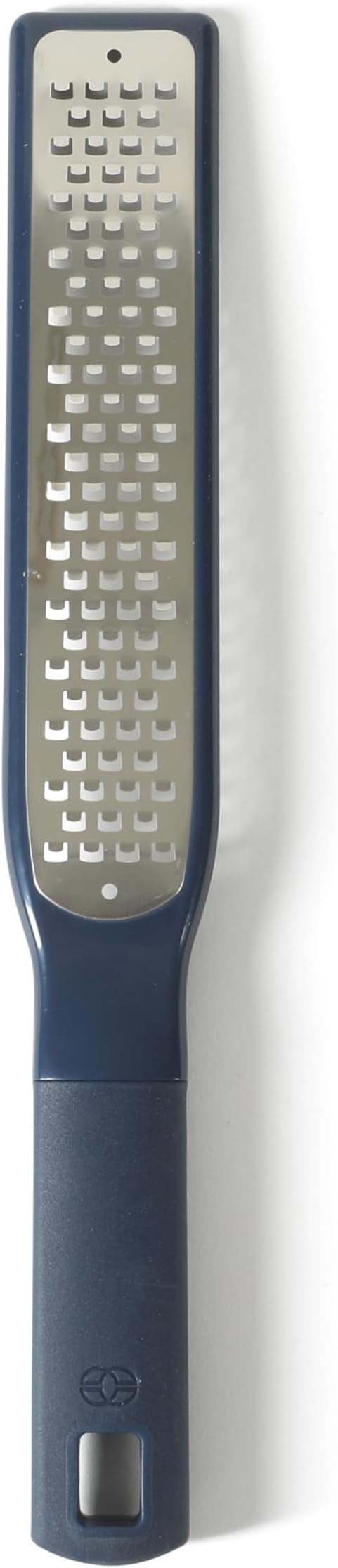 Calphalon Prime Stainless Steel Handheld Grater Lemon Zester W/Cover & Rubber Handle - Navy Blue