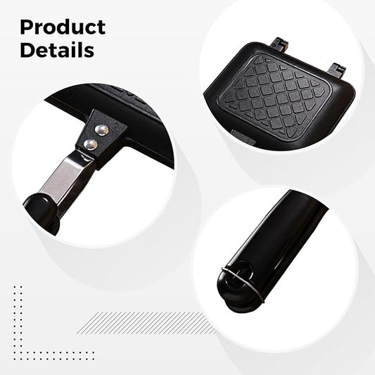 Double-Sided Grill Sandwich Maker, Nonstick Toastie Pan, Stovetop, 13.8X5.9 In