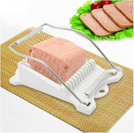 Spam Slicer,Multipurpose Luncheon Meat Slicer,Stainless Steel Wire Egg Slicer,Cuts 10 Slices For fruit,Onions,Soft Food and Ham