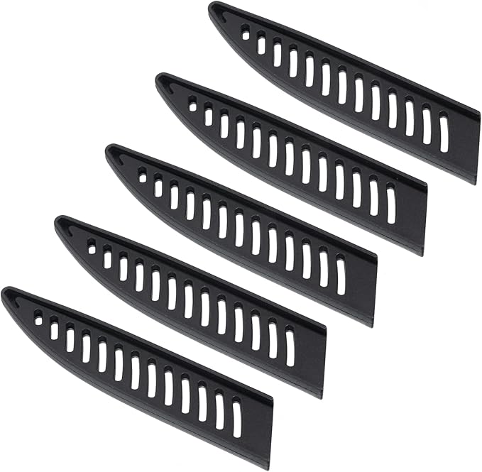 PATIKIL PP Safety Knife Cover Sleeves for 5" Utility Knife, 5 Pack Knives Edge Guard Blade Protector Universal Knife Sheath for Kitchen, Black