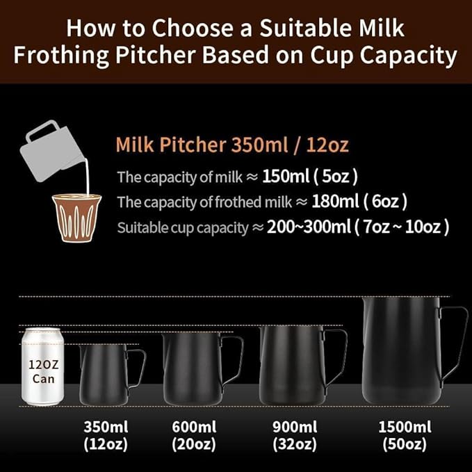 watchget Stainless Steel Milk Frothing Pitcher 12oz/350ml - Espresso Steaming Pitcher for Cappuccino, Latte Art, Coffee Machine Accessories Milk Jug Coffee Frother Cup, Rose Red