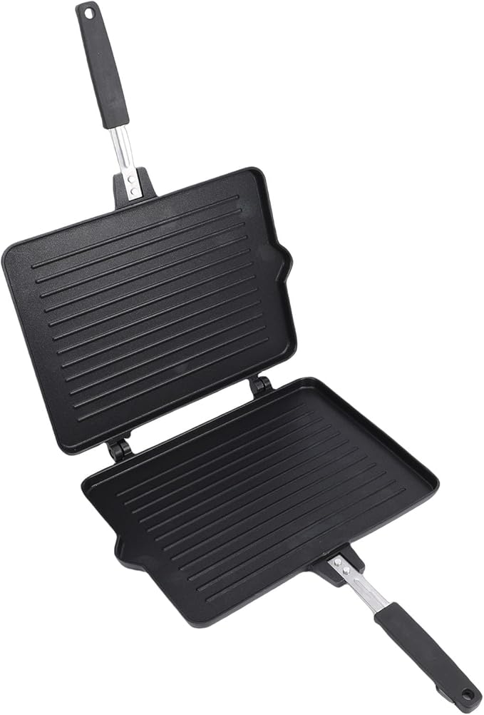 Maker, Double Sided Stovetop Toasted Panini Press, Non Stick Grill Plates Panini Maker Pan, Cheese Waffle Toaster Frying Pan for Home Kitchen Breakfast