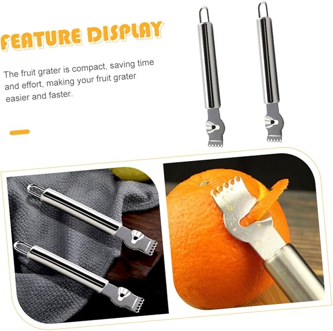 2pcs Lemon Zester and Grater Efficient Kitchen Tool for Fruits Vegetables and Citrus Peeling for Home Restaurant and Baking Use