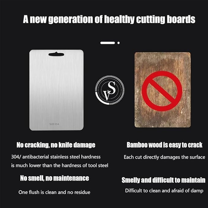 Upgrade Titanium Cutting Board - New Upgrade 100% Pure Titanium Cutting Boards for Kitchen Double Sided Non Toxic Titanware Cutting Board,Hygiene Durable Dishwasher Safe Chopping Board (12"L x 9"W)