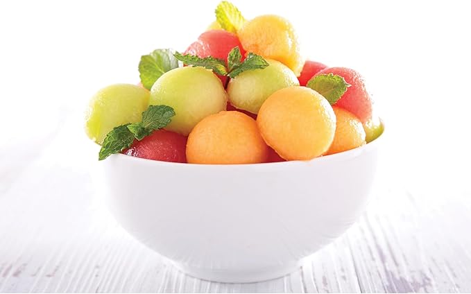 Cat Cora Melon Baller, Professional 18/8 Stainless Steel Dual Blades 22/30-MillimeterFor Melon Balls and Garnishes, Ergonomic Soft-Grip Handle