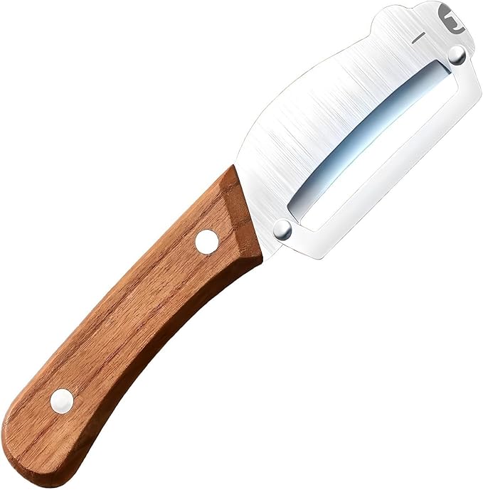 Vegetable Peeler with Wooden Handle and Stainless Steel Blade for Veggie Potato Carrot Apple Fruit Kitchen Tool
