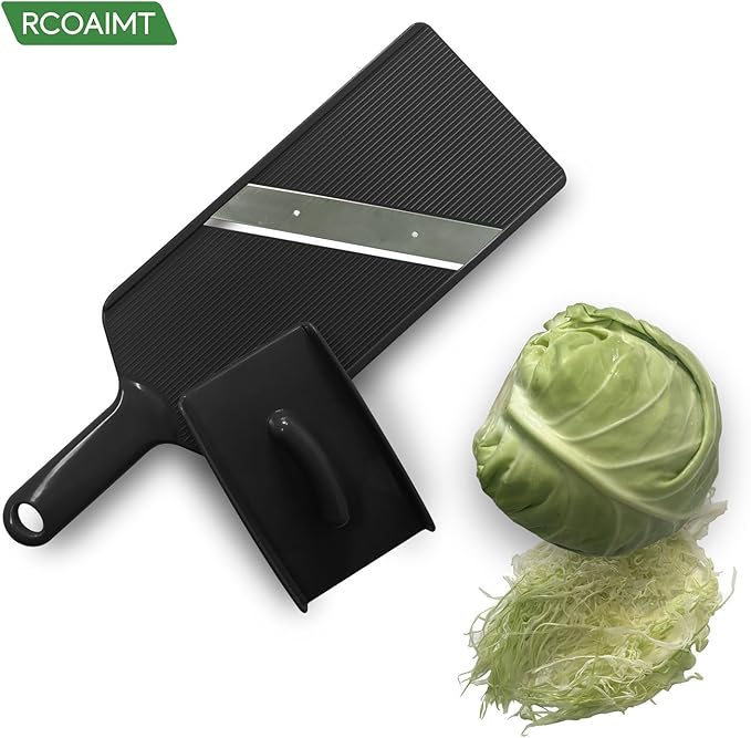 Fixed Thickness Vegetable Slicer – Ultra-Thin Cabbage Shredder for Salads, Jicama Tacos, Onion, Potato Chips – Fine Fluffy Cuts Mandoline Kitchen Tool