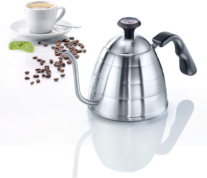 Westmark Brasilia Plus 24582260 Gooseneck Kettle with Thermometer Suitable for Induction Cookers 18/8 Stainless Steel