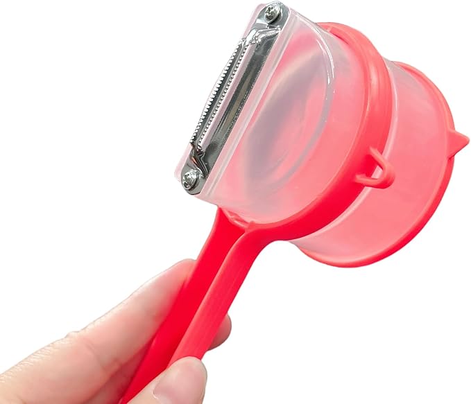 2 Pieces Fruit and Vegetable Peeler with Storage Box, Kitchen Peeler with Catcher, Large-Capacity Cup Body to Prevent Splashing, Sharp Blade for Soft Fruits