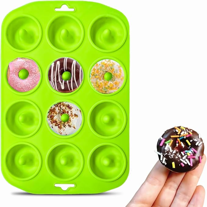 Cupidove Silicone Donut Pan, Bite Size Silicone Donut Pans for baking, Mini Donut Pan, Mini Baking Pan for baking delicious donuts, Non-stick Bottom, Easy to Clean