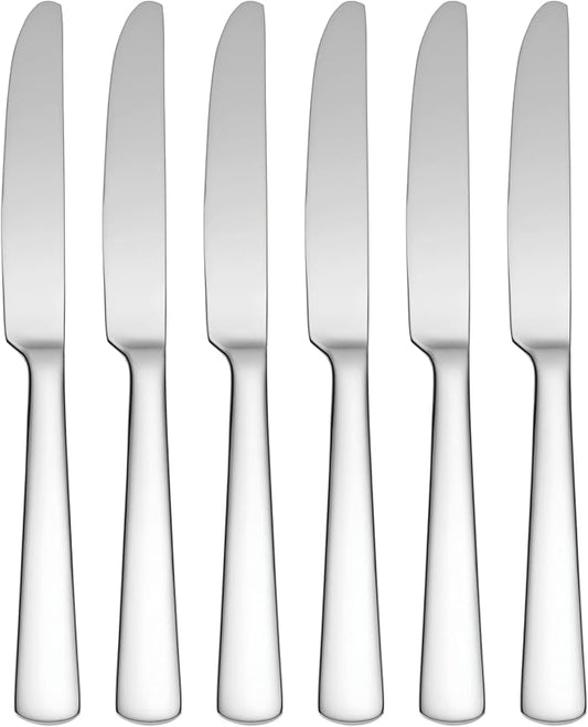 Oneida Aptitude Everyday Flatware Dinner Knives, Set of 6 , 18/0 Stainless Steel, Silverware Set, Dishwasher Safe