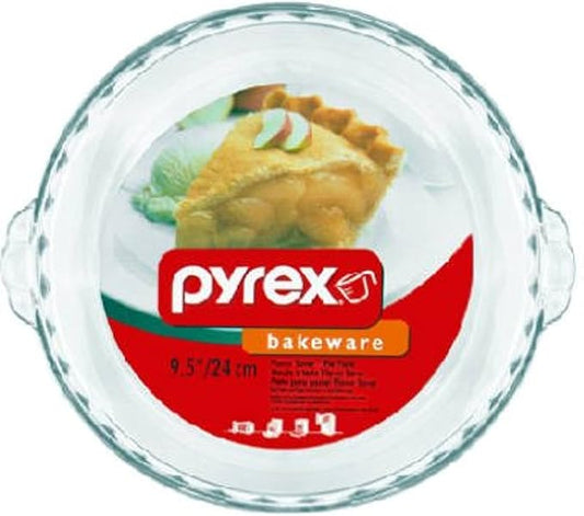 Pyrex Bakeware 9.5" Clear Scalloped Glass Pie Plate - Made in USA