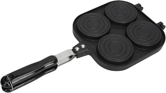 gernie Double Sided Waffle Maker, Non Stick Quick Cooking Multifunctional Pancake Maker, Ideal Stovetop Cooker with Portable Design for Wheel Pie Bread Egg