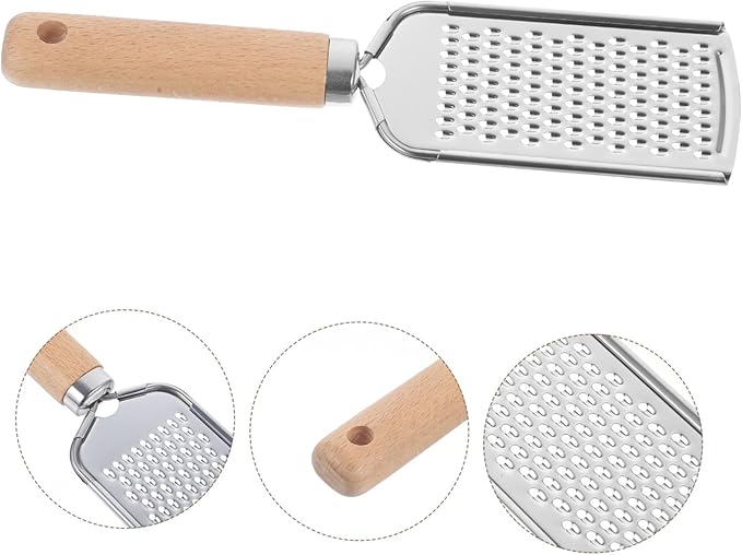 Stainless Steel Plane Grater Zester Wood Handle for Fruit and Vegetable Easy to Use Kitchen Gadget for Potatoes Carrots