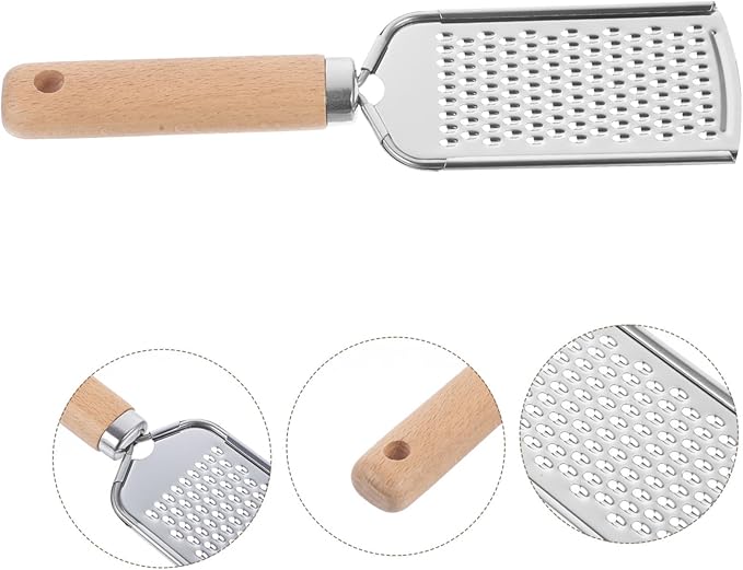 Stainless Steel Plane Zester with Wood Handle Clean Kitchen Gadget for Fruits and Vegetables Non-slip Grip for Comfortable Use for Cheese Lemon Ginger and More